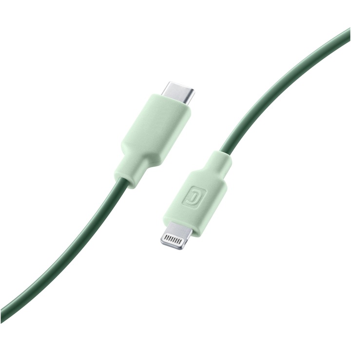 Cablu Date Cellularline, Stylecolor USB-C to tip Lightning MFI 100cm, Verde