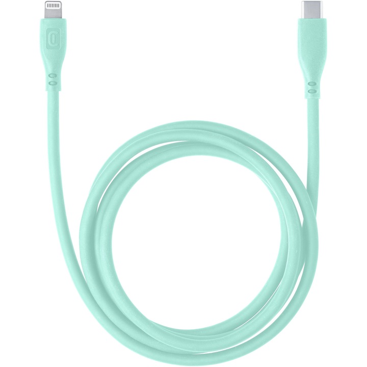 Cablu Date Cellularline, Soft USB-C to tip Lightning MFI 120cm, Verde
