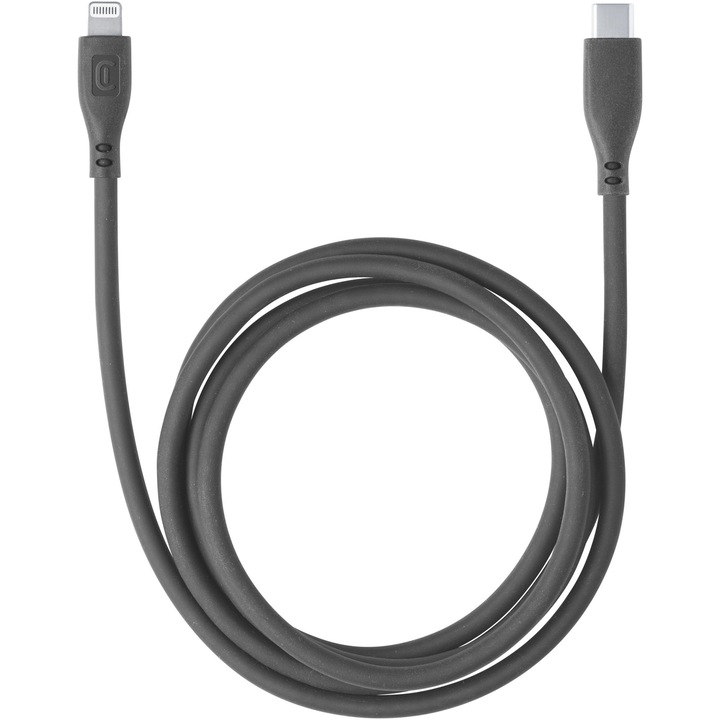 Cablu Date Cellularline, Soft USB-C to tip Lightning MFI 120cm, Negru