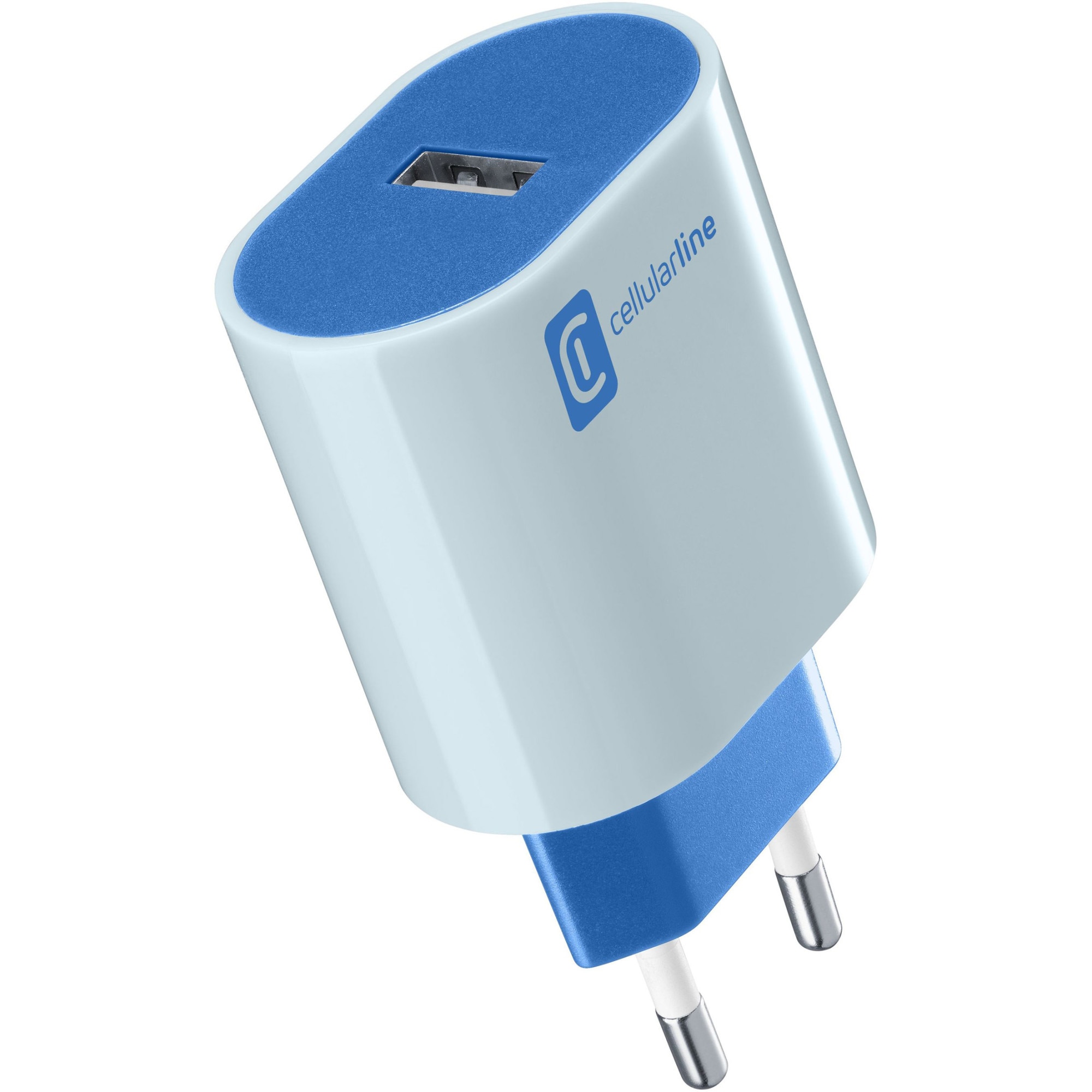 Incarcator retea Cellularline StyleColor 1XUSB 12W, Albastru