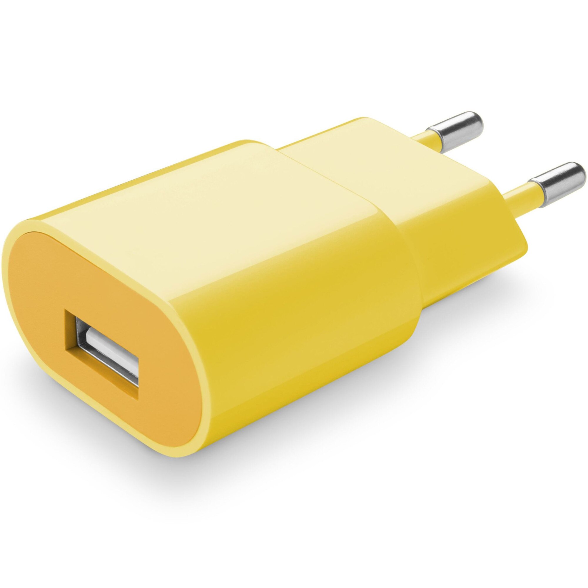 Incarcator retea Cellularline StyleColor 1XUSB 1A, Galben