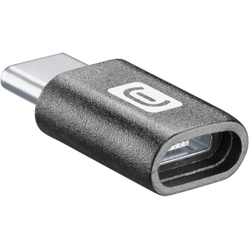 Adaptor conversie Cellularline MICRO USB port la USB-C, Negru