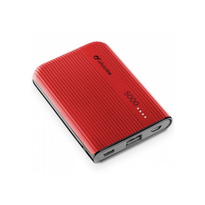 Външна батерия/power bank/ Cellularline PowerTank, 5000mAh, червена