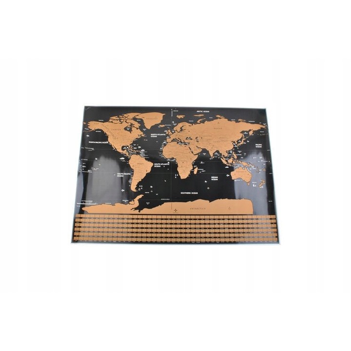 Harta lumii, Malate, Razuibil, 82x59cm, Negru