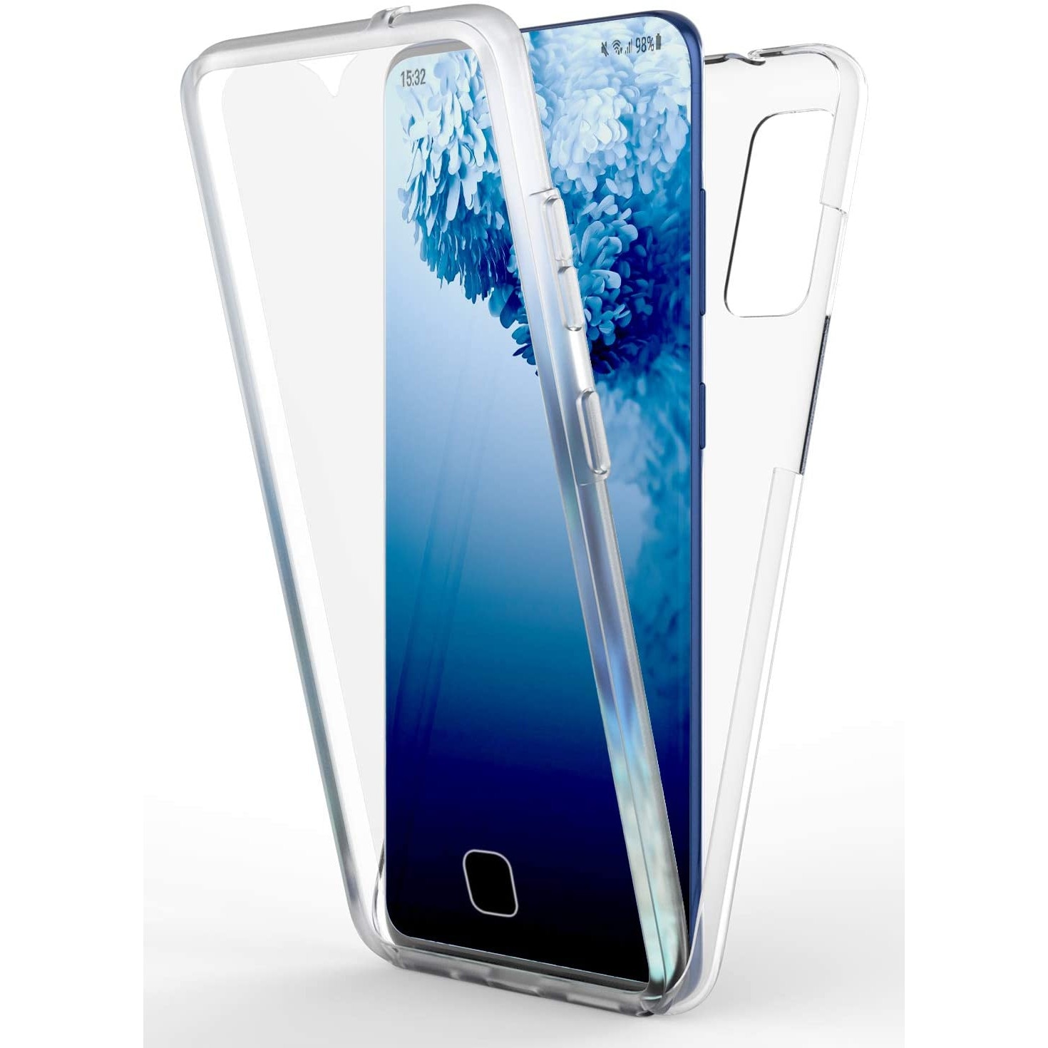 Husa 360 compatibila cu Samsung Galaxy S22 Ultra, V2 Transparent fata+spate