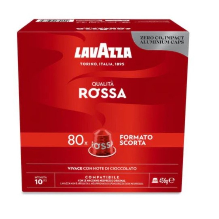 Cafea capsule Lavazza Qualita Rossa, aluminiu, compatibile Nespresso, 80 buc