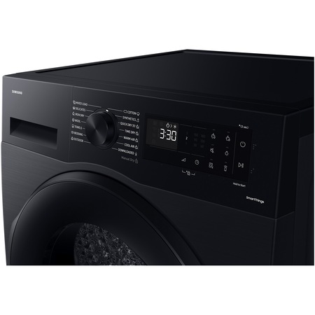 Uscator Samsung DV90CGC0A0ABLE, Pompa de caldura, 9 kg, Clasa A++, Optimal Dry, Wrinkle Prevent, WiFi SmartThings, AI Energy, Negru