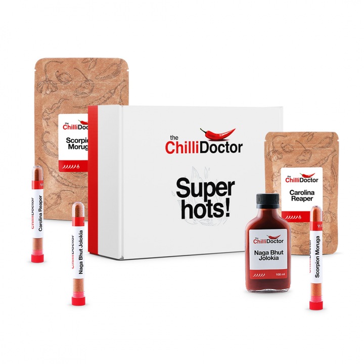 Chili The Chilli Doctor - Super Hots! -pachet de ardei extrem chili de iuti 200 g