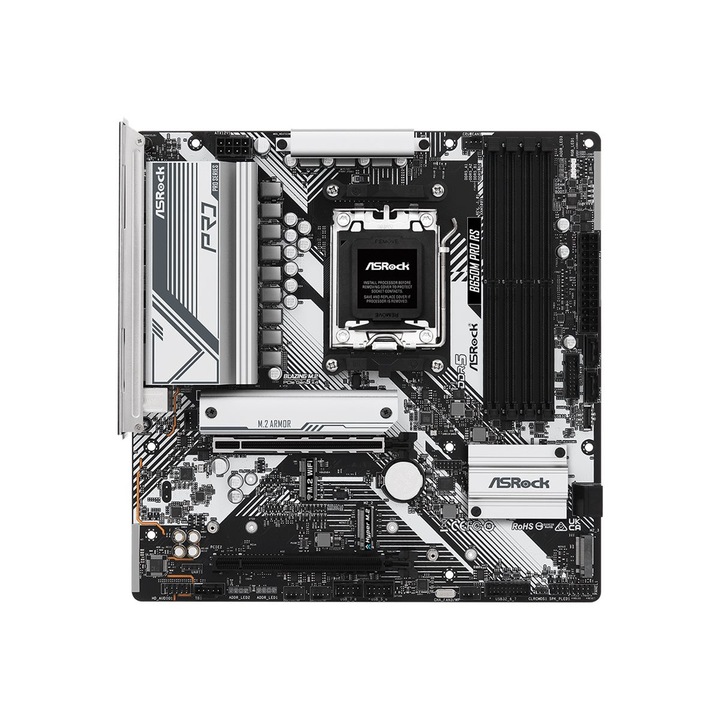 Дънна платка ASRock B650M PRO RS - Motherboard - micro ATX - Socket AM5 - AMD B650 Chipset - USB 3.2 Gen 1, USB 3.2 Gen 2, USB-C 3.2 Gen2, USB-C 3.2 Gen 1 - 2.5 Gigabit LAN - onboard graphics (CPU required) - HD Audio (8-channel) B650MPRORS