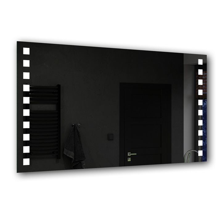 Oglinda baie cu iluminare LED, Artforma, 190x50 cm, de perete, pe bateri, alb rece, 7000K