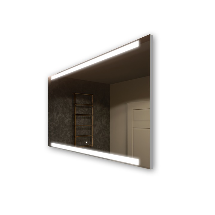 Oglinda baie, Artforma, Model iluminare LED, 50x70 cm, Lumina rece, Alb