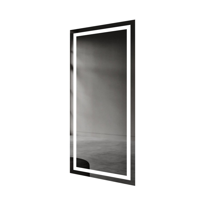 Oglinda baie cu iluminare LED, Artforma, Verticala, 70x110 cm, Alb rece
