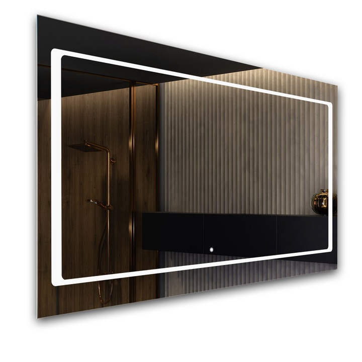 Oglinda pentru baie, Artforma, Lumina LED, 160x50 cm , Alb