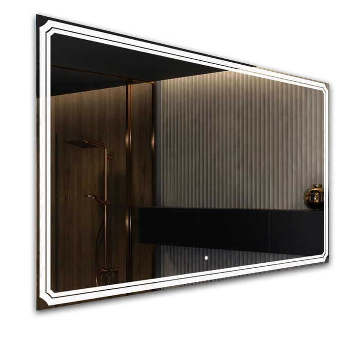 Oglinda orizontala baie, Artforma, Iluminare LED 136, 9.6W/m, 190x60 cm