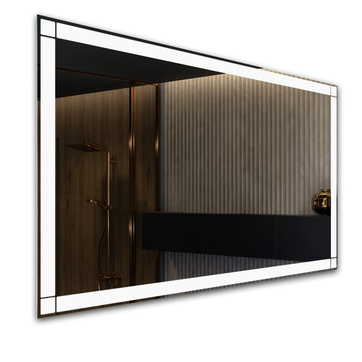 Oglinda baie cu iluminare LED, Artforma, 70x50 cm, Alb rece