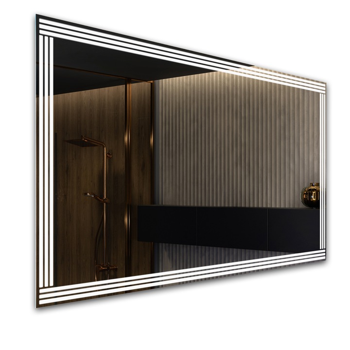 Oglinda LED verticala pentru baie, Artforma, 60x70cm, 7000k, Alb