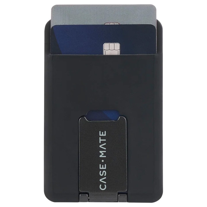 Portofel Magnetic 3 in 1, Case-Mate, Wallet MagSafe, cu functie de suport, Negru