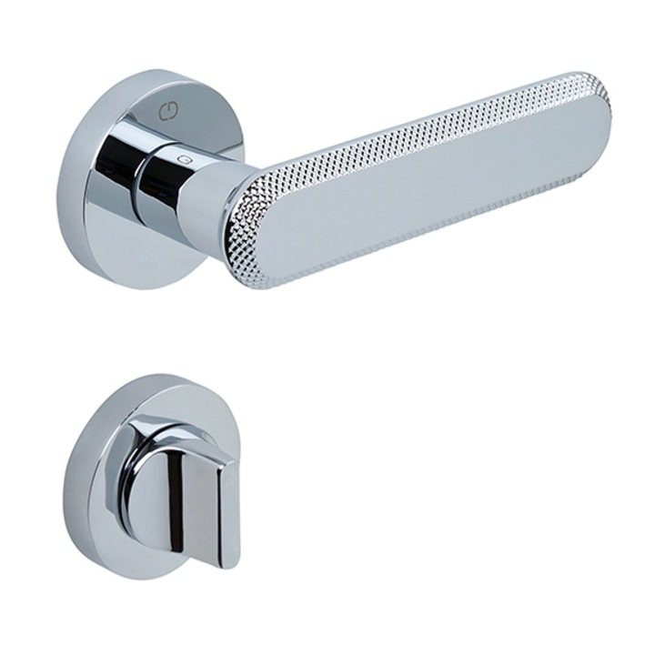 Set maner usa baie Nola, cu rozeta rotunda, finisaj crom lucios CB