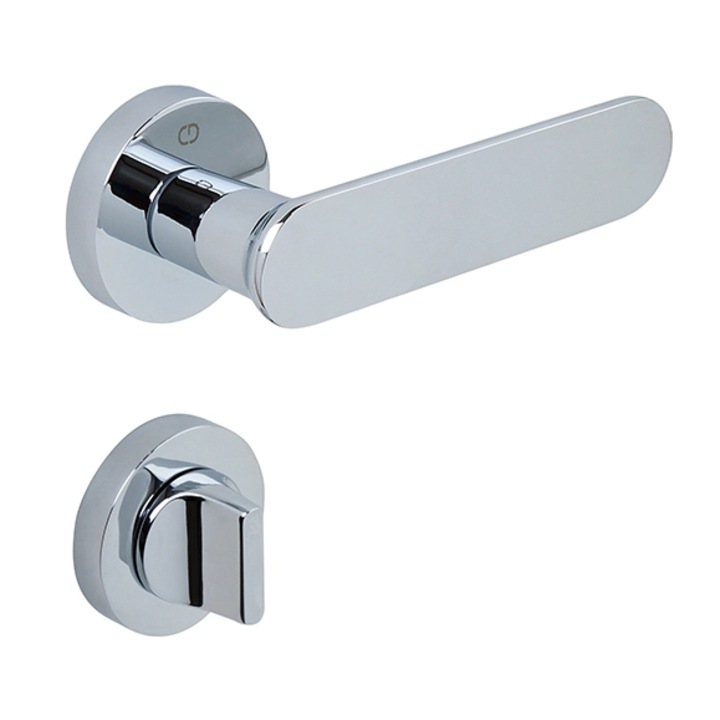 Set maner usa baie Ova, cu rozeta rotunda, finisaj crom lucios CB