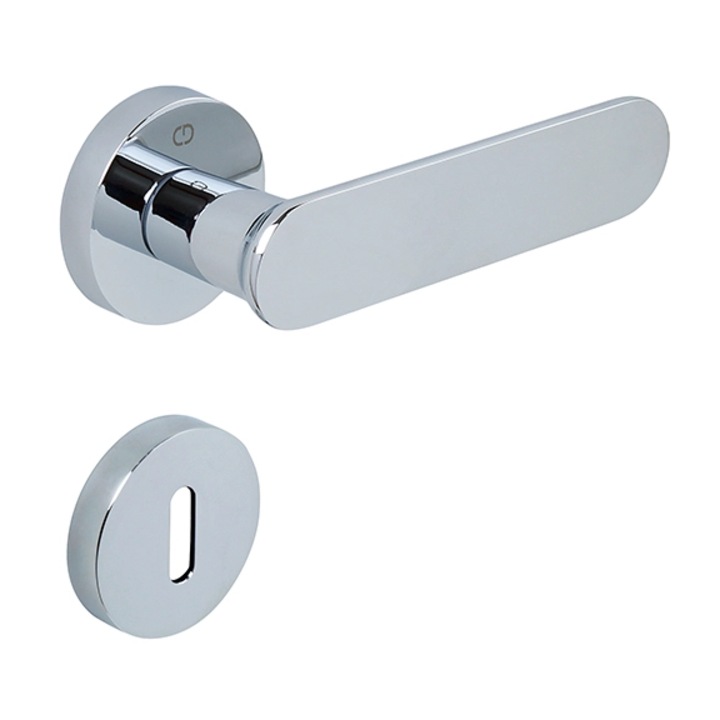 Set maner usa camera Ova, cu rozeta rotunda, finisaj crom lucios CB