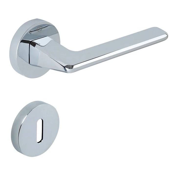 Set maner usa camera Vera, cu rozeta rotunda, finisaj crom lucios CB