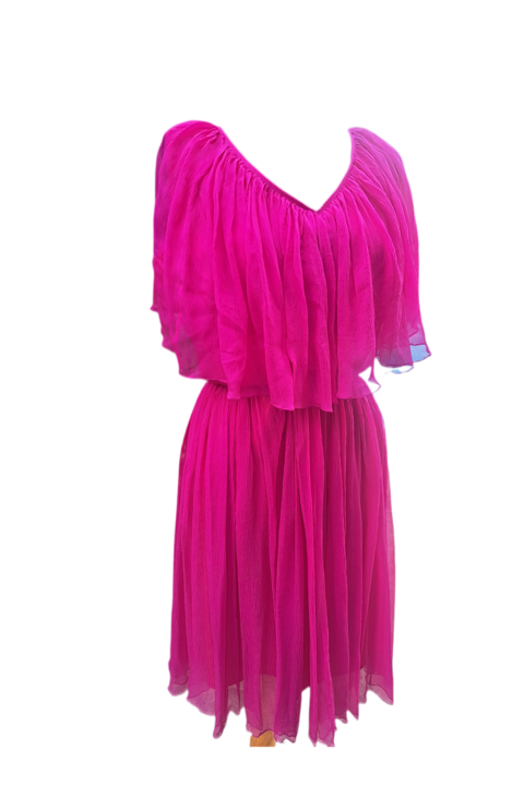 Rochie din matase, ciclam, S intl