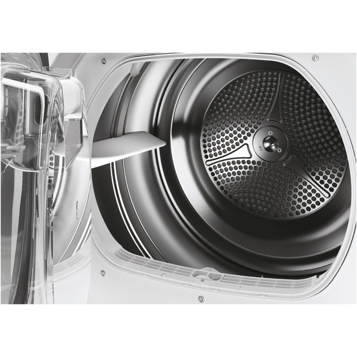 Uscator de rufe Candy Rapido Pro RPEH10A2TCBEX-S, Pompa de caldura, 10 kg, Clasa A++, WiFi, Easy Case, Programe rapide de uscare, Dry Senzor, Kilo Detector, Alb