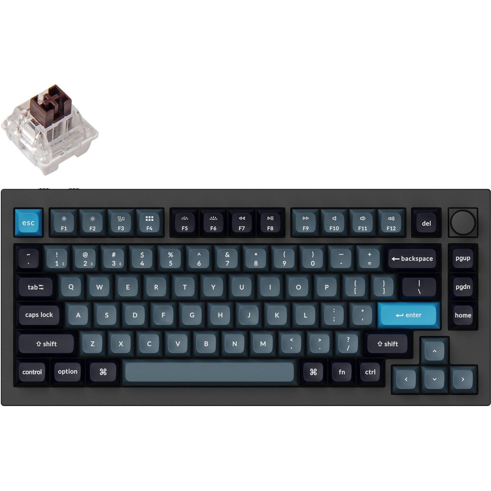 Tastatura wireless gaming, Keychron, Q1 Pro QMK/VIA, Negru 