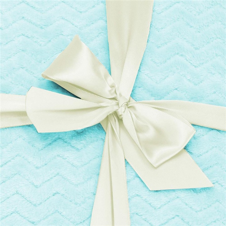 Patura pufoasa pentru 2 persoane, 2 fete, model in relief, 200x220cm, albastru