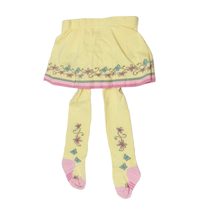 Бебешка пола с чорапогащник Scorpio 4435136 10-357SM, 2 в 1, Памук, Жълт, Размер 80-86
