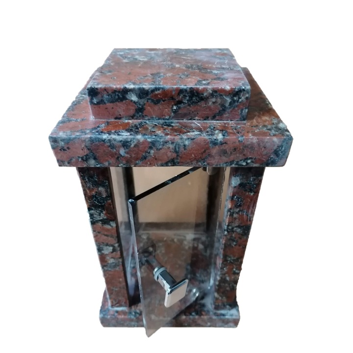 Felinar Granit Rosu Ucraina, 13 x 14 x 23 cm