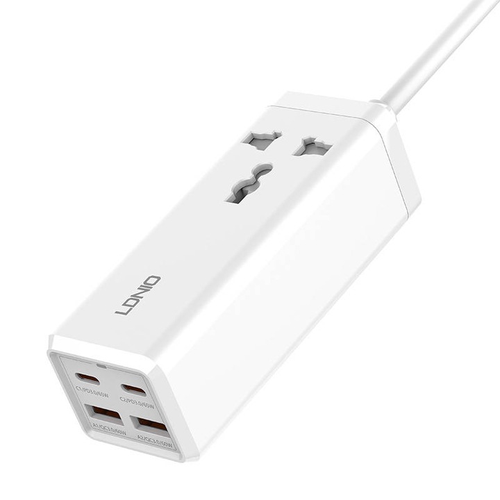 Incarcator 220V 65W 2xUSB-A, 2xUSB-C, AC, Desktop 2500W, SC1418