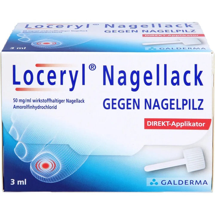 Lac Unghii, Galderma, Loceryl, Tratament Onicomicoza, Impotriva Ciupercii Unghiei, Aplicare Saptamanala, Flacon pentru 10 Luni, 3ml