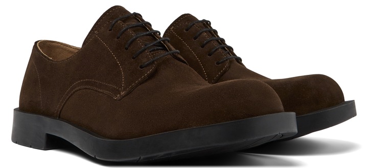 Camper, Pantofi derby din piele intoarsa Mil 1978, Maro inchis, 39