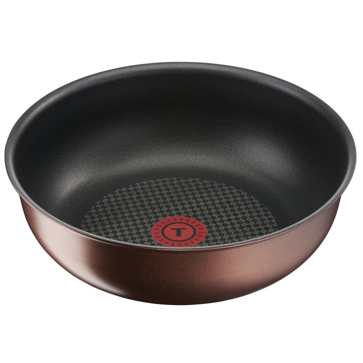 Tefal Ingenio Eco Respect wok serpenyő, 26 cm, Thermo-Signal indikátor, titán tapadásmentes bevonat, barna