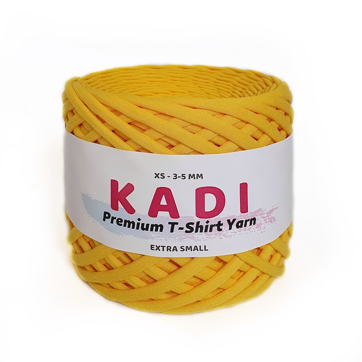 Banda textila pentru crosetat, KaDi Premium Extra Small, 3-5 mm, 110 m, culoare Pepene