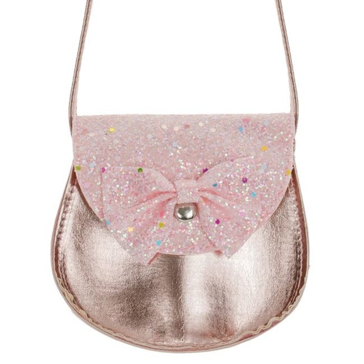 Gentuta roz Shopiens® cu fundita glitter pentru fetite, curea 44 cm, 12 x 5 x 11 cm