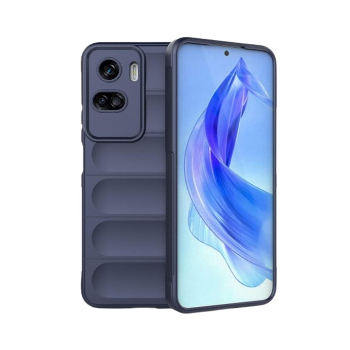 Кейс за телефон Honor 90 Lite 5G - Pastel Armor - син силиконов гръб калъф