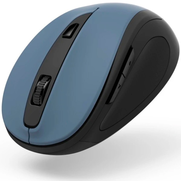 Mouse Hama Wireless Optic Cu 6 Butoane Mw-400 V2, Ergonomic, Receiver USB, Albastru