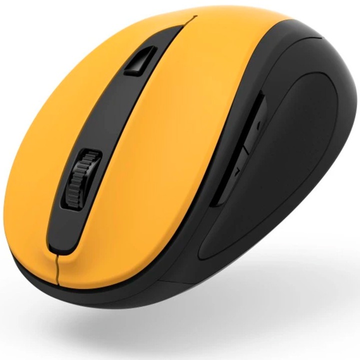 Mouse Hama Wireless Optic Cu 6 Butoane Mw-400 V2, Ergonomic, Receiver USB, Galben