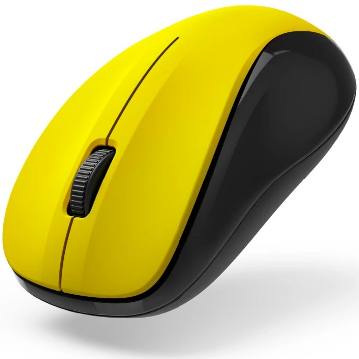 Безжична оптична мишка Hama, 3 бутона, Mw-300 V2, Безшумна, USB приемник, Жълт