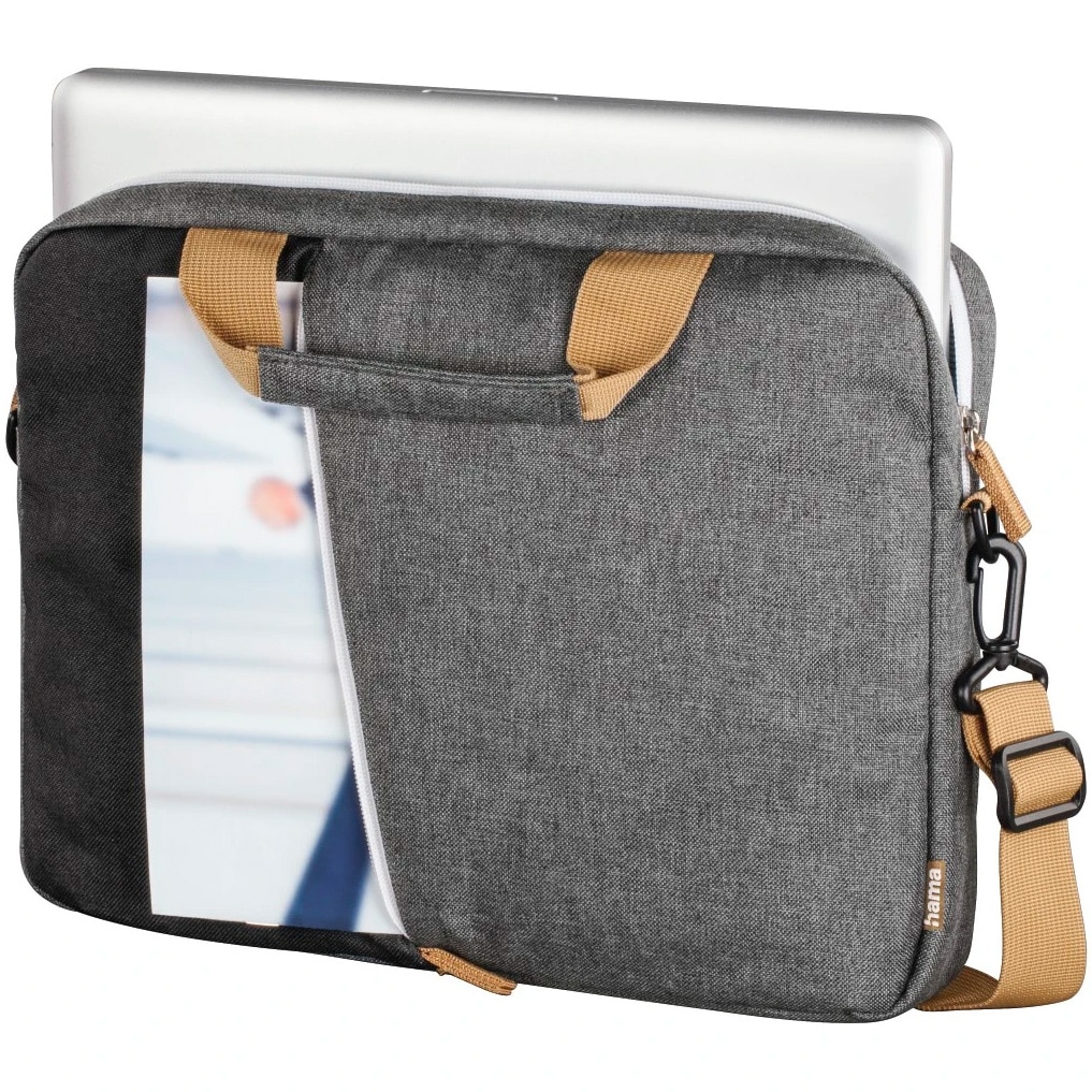 Geanta Hama Pentru Laptop Florence, Pana La 44 Cm (17,3"), Negru/Gri