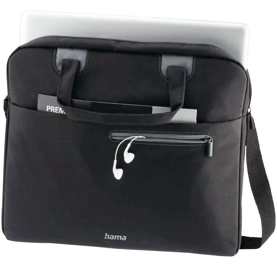 Geanta Hama Pentru Laptop Sydney, Pana La 40 Cm (15,6"), Negru/Gri