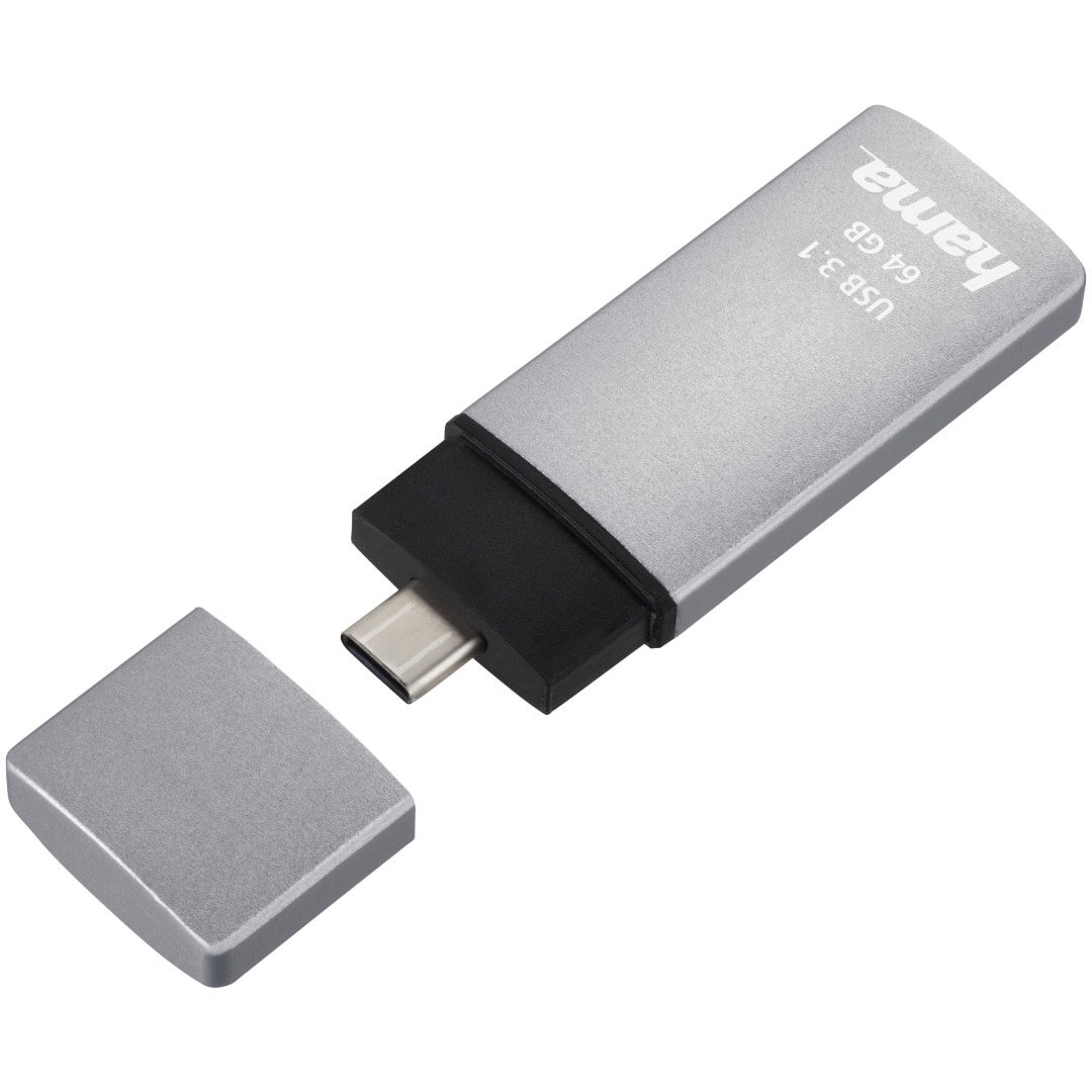 Memorie USB Hama C-Bolt, USB 3.1, Gen. 2, 64 Gb, 700 Mb/S, Gri