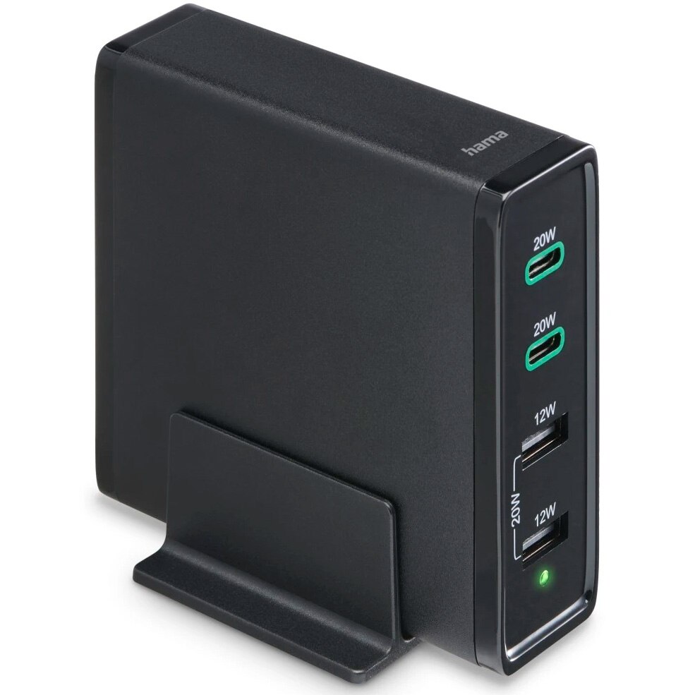 Hama Caricabatterie Da Rete USB-A 6W – Alimentatore A Spina Per Smartphone – Nero, Led Di Stato, 100-240V