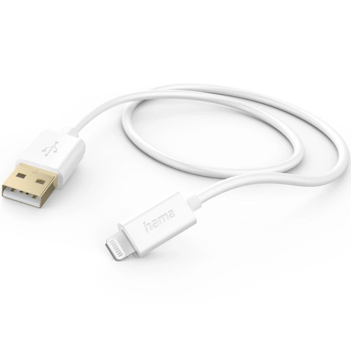 Hama töltőkábel, USB-A - Lightning típusú, 1,5 M, fehér