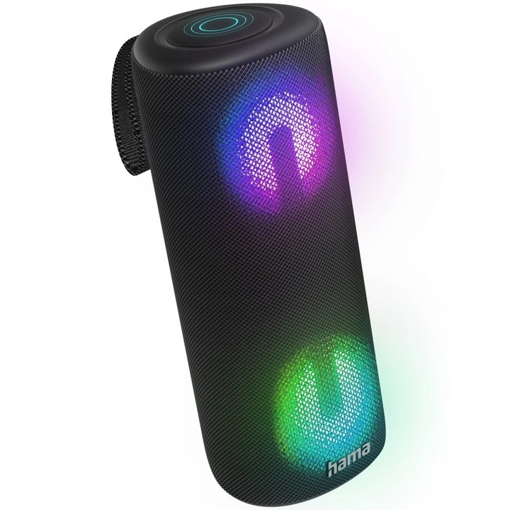 Boxa Hama Bluetooth® Pipe 3.0, Waterproof, 10 Moduri De Lumina, 24 W, Negru