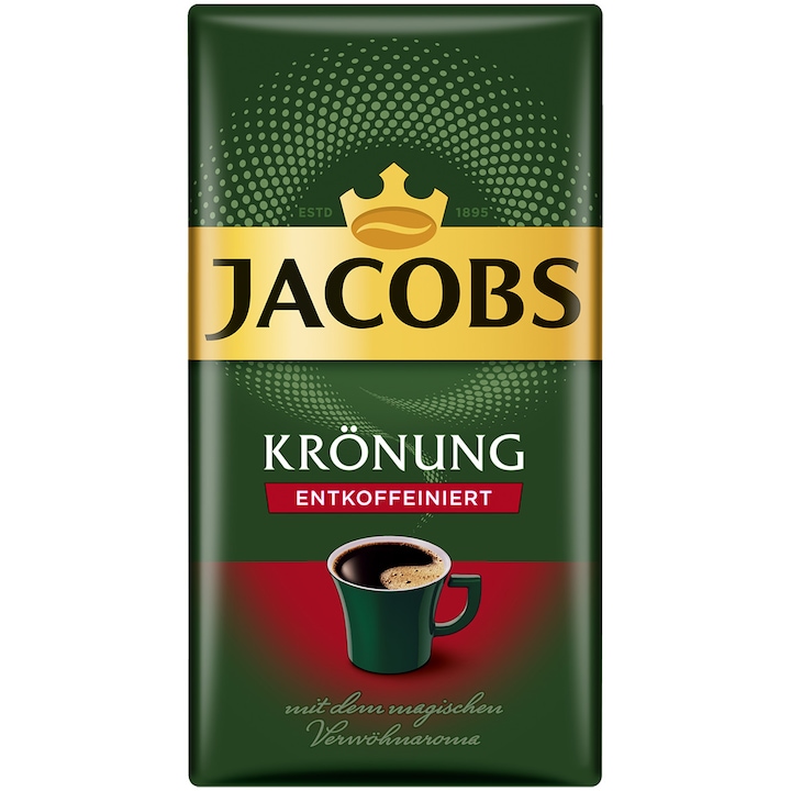 Cafea macinata Jacobs Kronung fara cofeina, 500 gr