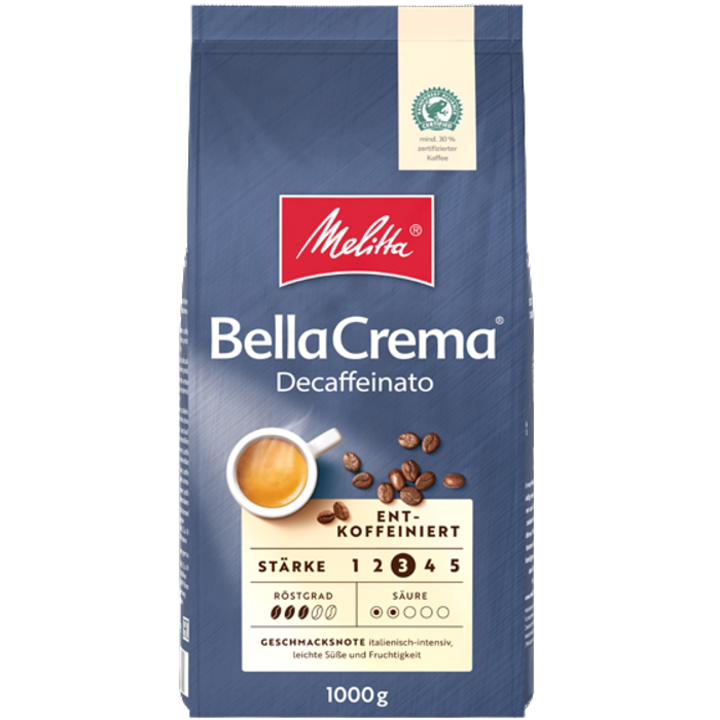 Кафе на зърна Melitta Bellacrema без кофеин, 1 кг