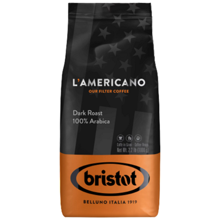 Cafea boabe Bristot l'americano dark roast 100 % arabica, 1 Kg